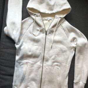 Aritzia Community cream fleece lined hoodie